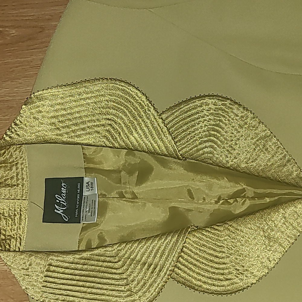 Vintage embellished plus size chartreuse blazer - Picture 2 of 5